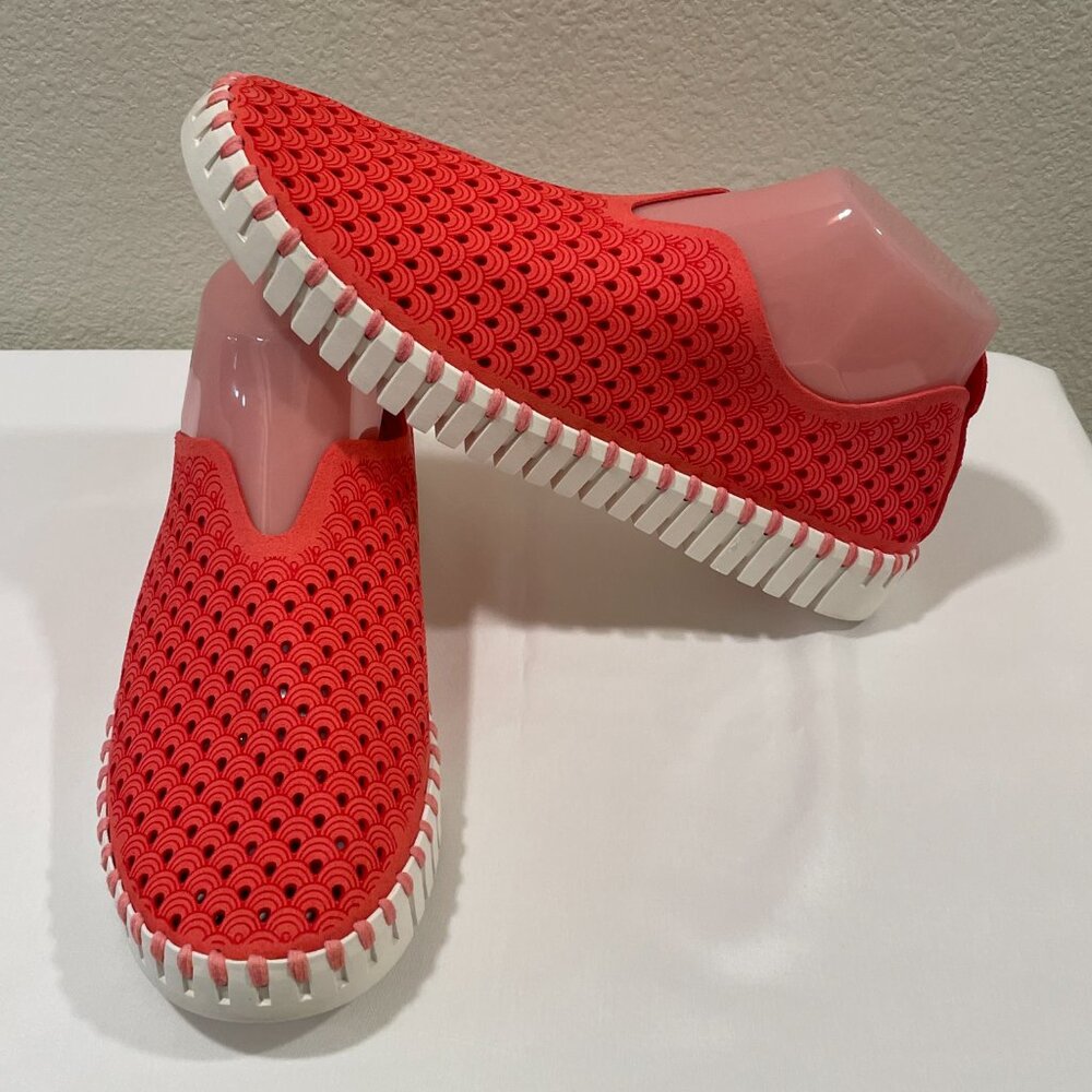 ILSE JACOBSEN HORNBAEK "Tulip 139" Flats Lazercut Slip On Raspberry Size 8.5/9 - Picture 3 of 12